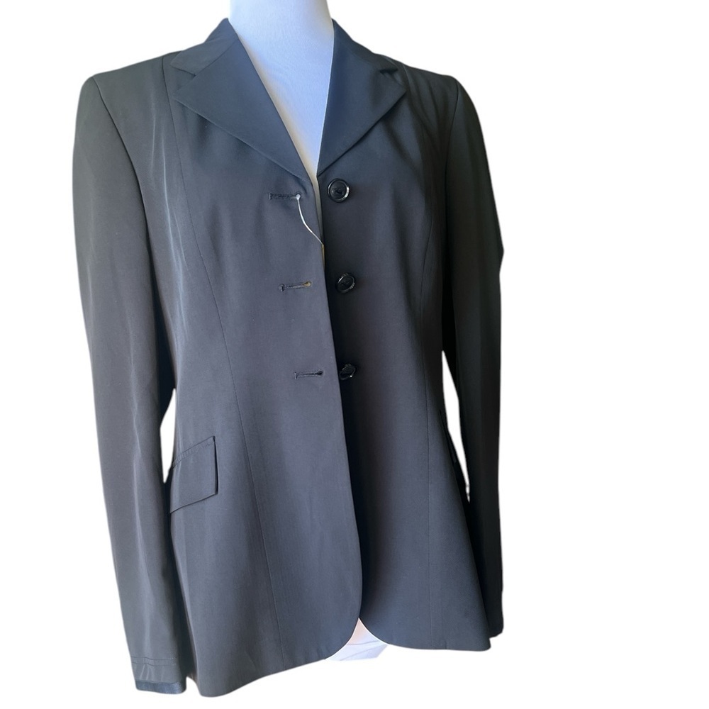 Grand Prix Women’s Black Equestrian Show Coat Blazer Size 12R Custom Trim